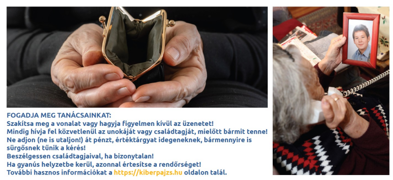 Tanácsok az unokázós csalással kapcsolatban. A szöveges változat a kép alatt olvasható.
